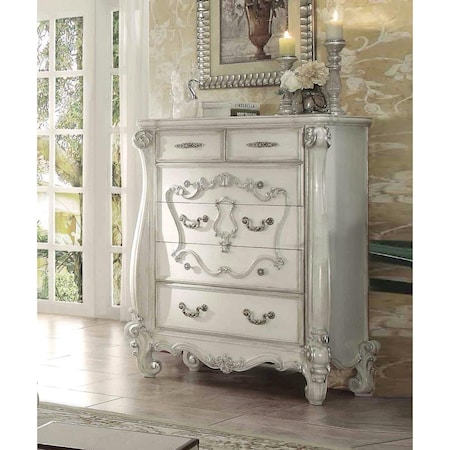 Gfancy Fixtures 47 x 22 x 55 in. Wood Chest, Bone White GF3651224